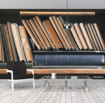 Picture of Old books in a vintage library